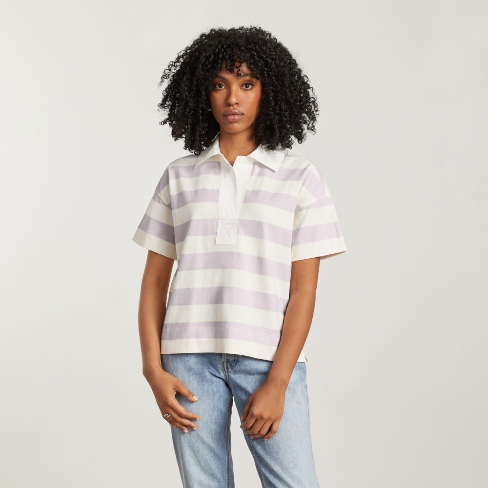 Everlane The Retro Jersey Polo Top in Pale Orchid NWT! size Small